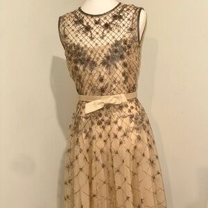 Beautiful Blush Valentino Dress with Intricate Metal Beading Size 42